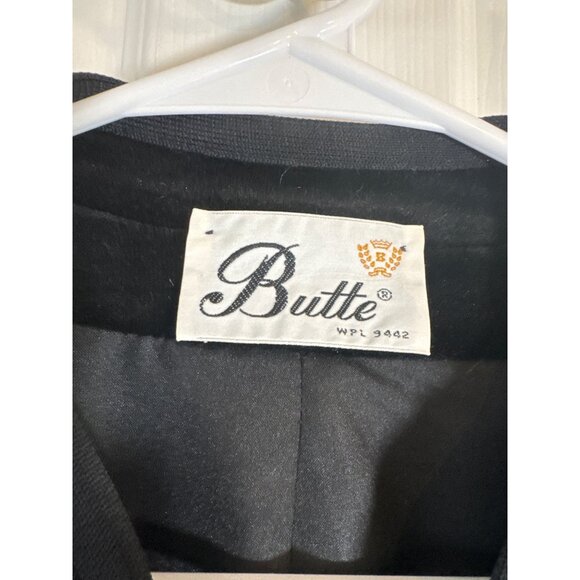 Vintage Butte Womens Black Velvet Open-Front Blazer Modern Size Large - Picture 3 of 9